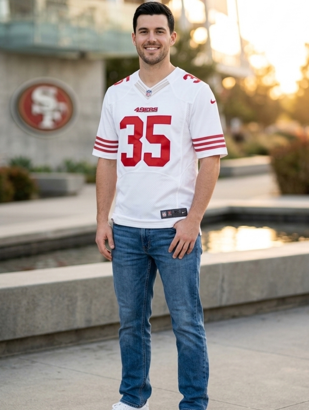 Nike San Francisco 49ers Eric Reid #35 On-Field Jersey - White - Men’s Size M (